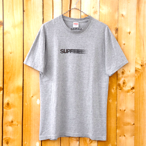 【中古】Supreme シュプリーム Motion logo Tee モーションロゴ Tシャツ/サイズ：M/カラー：GREY/グレー/灰/ストリート/半袖/Tシャツ/定番【山城店】