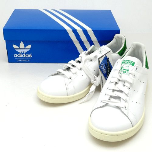 【中古】adidas Originals アディダス オリジナルス STAN SMITH スタンスミス/品番：B24364/サイズ：27.5cm/国内正規品/カラー：FTWWHT/FTWWHT/GREEN/ガラスレザー/スニーカー/ランニング/未使用品/テニスシューズ/靴 シューズ【山城店】