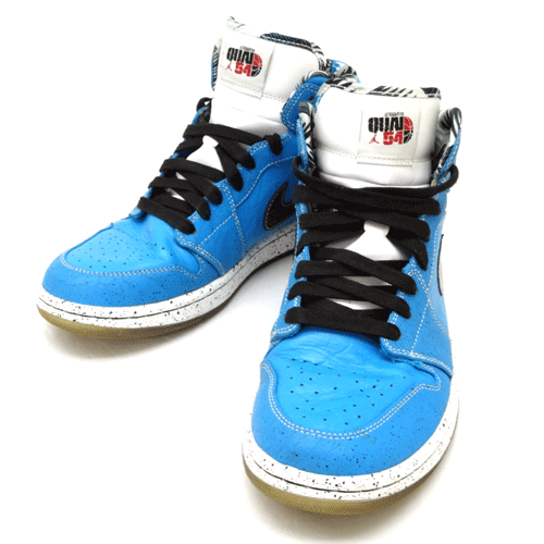 【中古】NIKE ナイキ AIR JORDAN 1 MID RUFF N TUFF QUAI54 エアジョーダン 1 ミッド/品番：372389-401/サイズ：27.5cm/カラー：LASER BLUE/BLACK-WHITE/青/2009年モデル/スニーカー/ストリート/靴 シューズ【山城店】