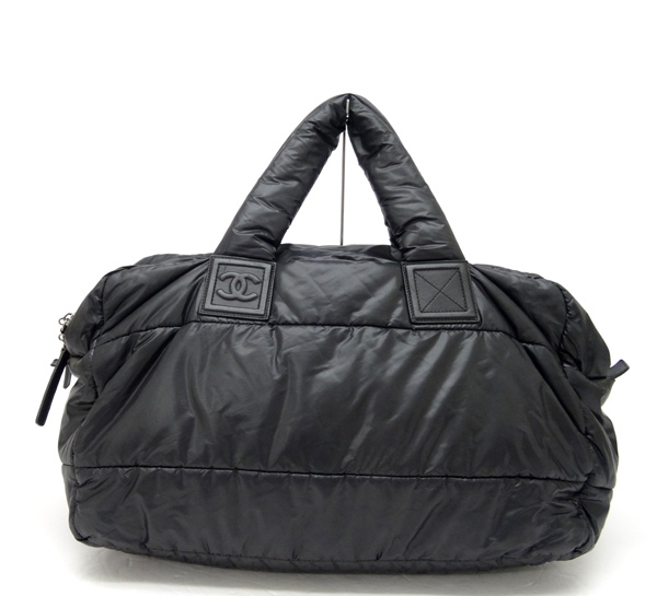 【中古】CHANEL(シャネル) ナイロン 「コココクーン MM」 ブラック A47107 ハンド/ボストン【山城店】