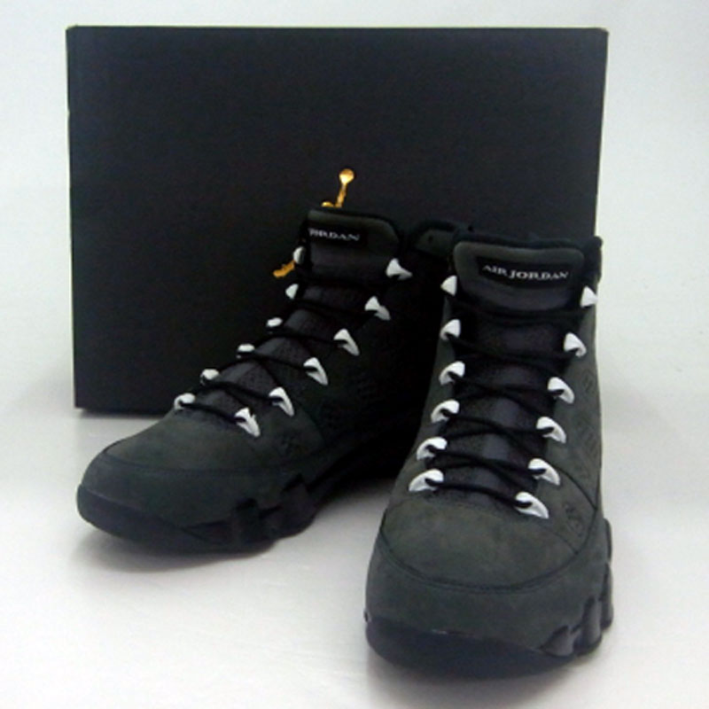 【中古】NIKE AIR JORDAN 9 RETRO ANTHRACITE/ナイキ エア ジョーダン ナイン レトロ アンスラサイト/302370-013/28.5ｃｍ/黒・灰・白/2015年製/復刻/バッシュ/スニーカー/ミドルカット/靴/シューズ【山城店】