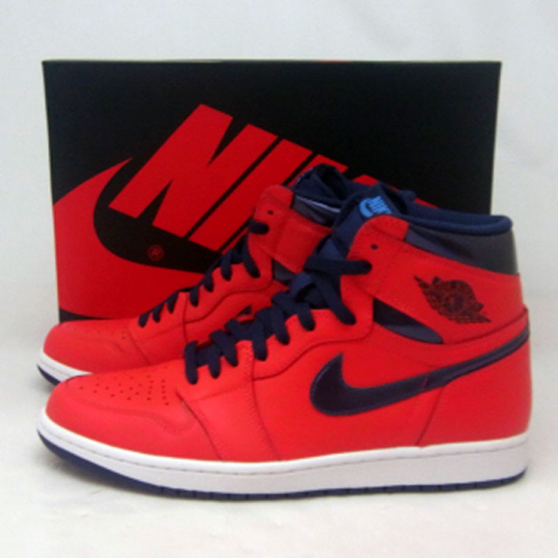 【中古】NIKE AIR JORDAN 1 RETRO HIGH OG DAVID LETTERMAN/ナイキ エア ジョーダン ワン レトロ ハイ オージー デヴィット レターマン/555088-606/29ｃｍ/赤・白・紺/2015年製/復刻/バッシュ/スニーカー/ハイカット/靴/シューズ【山城店】