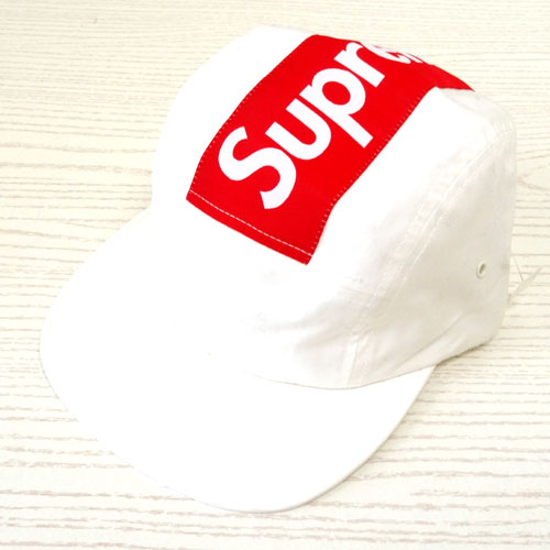 【中古】Supreme シュプリーム Top Stripe Camp Cap トップ ストライプ キャンプ キャップ/16AW/国内正規品/サイズ：Free/カラー：White/未使用品/帽子/キャップ/ストリート【山城店】