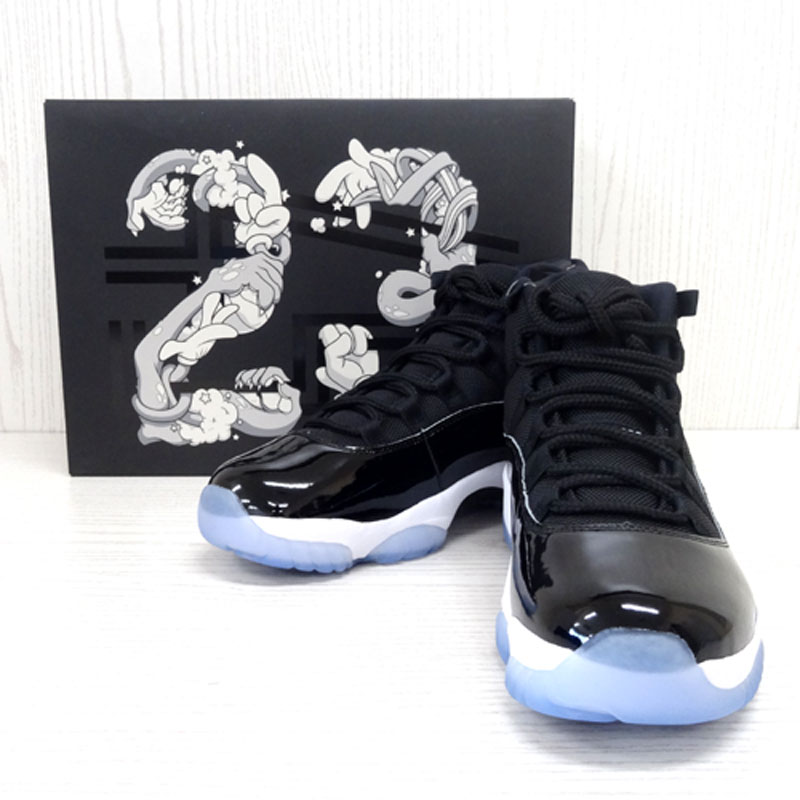 【中古】NIKE/ナイキ/AIR JORDAN 11 RETRO SPECEJAM/エア ジョーダン イレブン レトロ スペースジャム/378037 003/27cm/国内正規品/色：黒 白/2016年製/マックスバニー/パテント/未使用品/復刻/スニーカー/靴/シューズ【山城店】