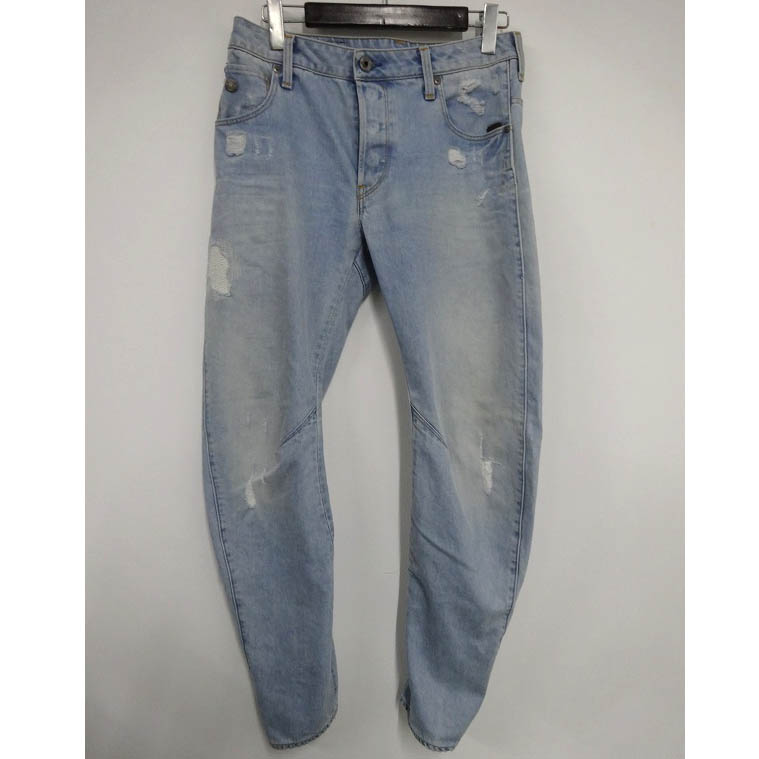 【中古】G-STAR RAW/ジースターロゥ ダメージ加工デニムパンツ ARC 3D SLIM ボタンフライ SIZE：30/サイズ：30［117］【福山店】