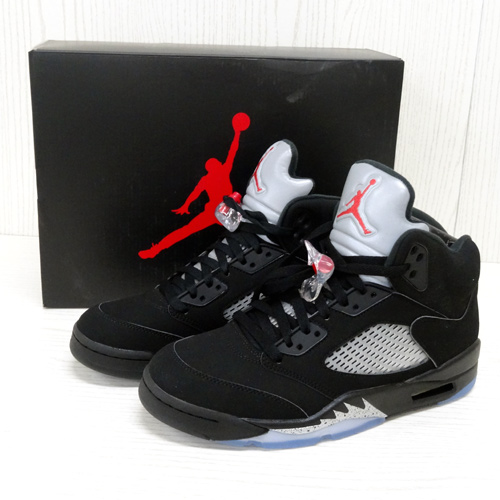 【中古】NIKE AIR JORDAN 5 RETRO OG(ナイキ エアジョーダン 5 レトロ オージー) 845035-003/27cm/国内正規品/カラー：BLACK FIRE RED-MTLLC SLVR WHT/スニーカー/ストリート/バッシュ/未使用品/スケーター/スケートボード/靴・シューズ 【山城店】