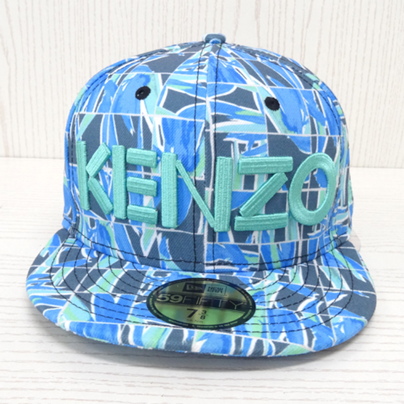 【中古】New Era × KENZO(ニューエラ×ケンゾー) キャップ 国内正規品/サイズ：58.7cm/カラー：ブルー 系/コラボ/B.B.CAP【山城店】