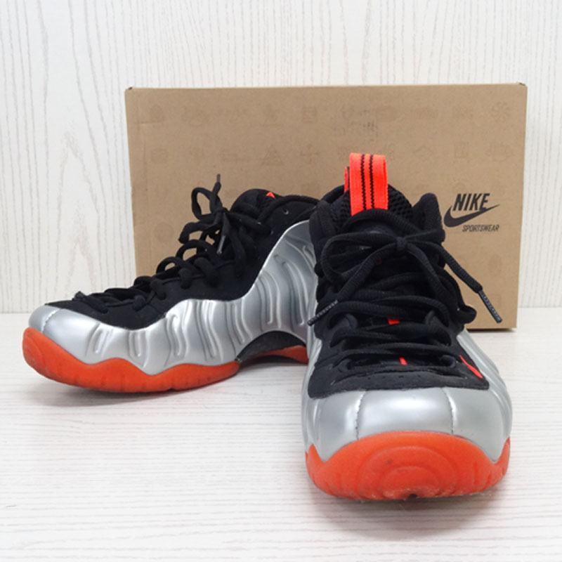 【中古】NIKE/ナイキ/AIR FOAMPOSITE PRO/エア フォーム ポジット プロ/624041 016/27cm/カラー：MTLC PLATINUM/BLK-BRGHT/色：黒×メタル/2012年モデル/スニーカー/バッシュ/CRIMSON MTLC/靴/シューズ【山城店】