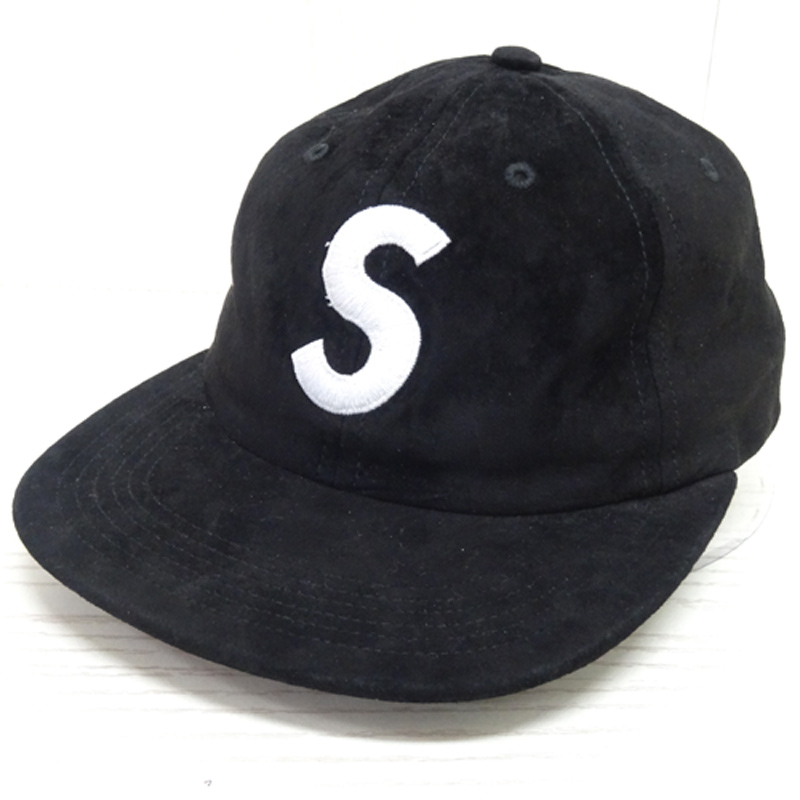 【中古】Supreme S Logo Suede Camp Cap / シュプリーム エスロゴ キャンプキャップ 16AW/革バックル/サイズ：Free/カラー：ブラック/帽子/キャップ/USA【山城店】