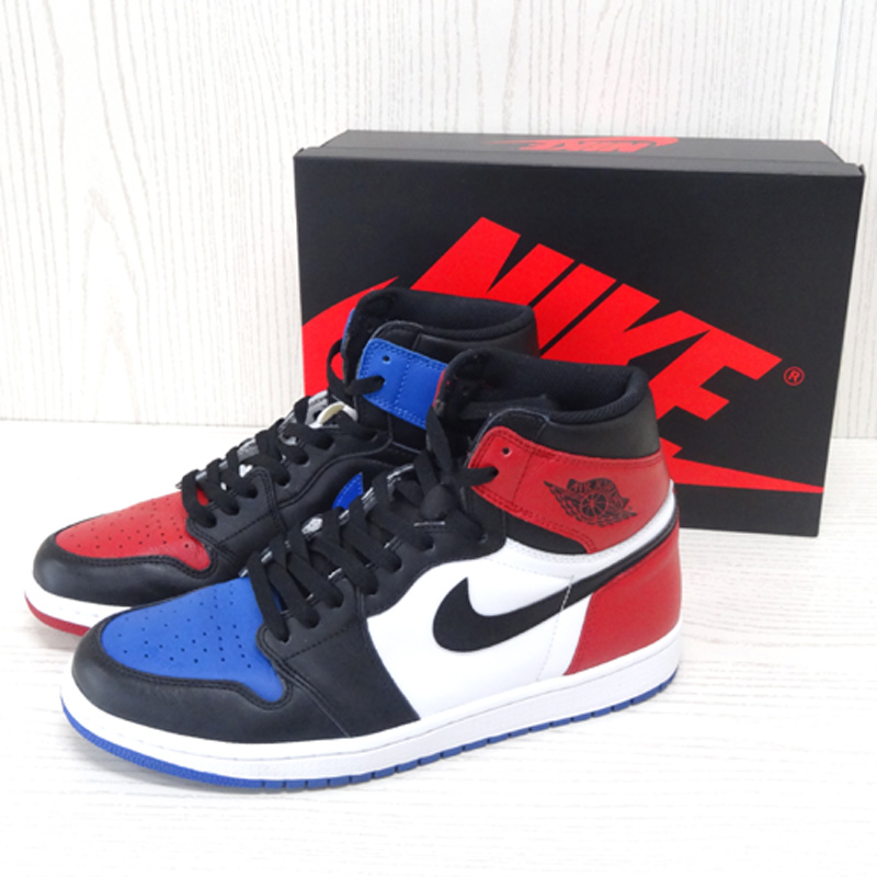 【中古】NIKE AIR JORDAN 1 RETRO HIGH OG "TOP3"/ナイキ エアジョーダン 1 レトロ ハイオージー トップ3 品番：555088-026/29cm/国内正規品/カラー：BLACK/BLACK-WHITE/2016年製/アシンメトリー/復刻/スニーカー/バッシュ/靴・シューズ【山城店】