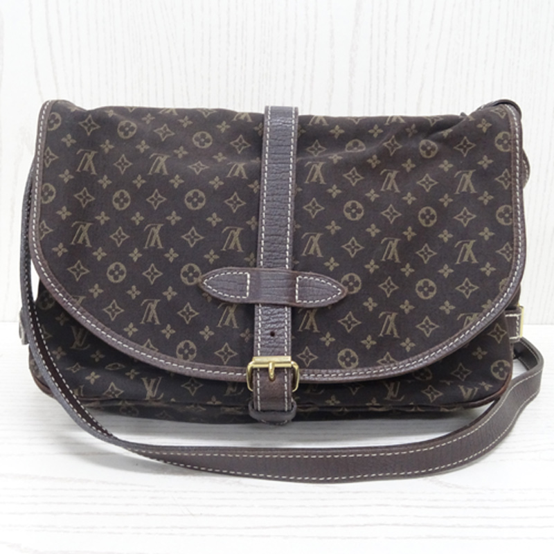 【中古】LOUIS VUITTON(ルイヴィトン) モノグラム ミニ ラン 「ソミュール PM」 カラー：エベヌ(こげ茶) M95227 ショルダー/斜め掛け《バッグ/かばん/鞄》【山城店】