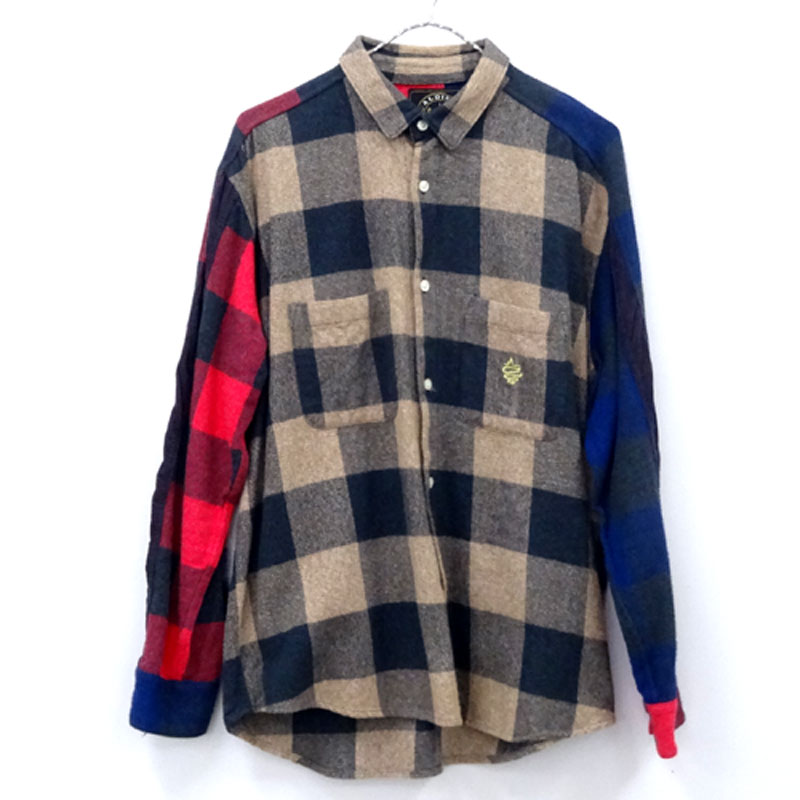 【中古】ALDIES/John ｗide shirt アールデイーズ/チェック ネルシャツ/品番：A5104625/サイズ：S/カラー：マルチカラー/切り替えし/アウトドア/アメカジ【山城店】