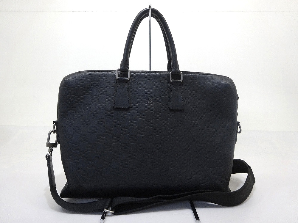 【中古】LOUIS VUITTON/ルイヴィトン ダミエ アンフィニ オニキス  PDJ/ポルト ドキュマン・ジュール ブリーフケース ブラック 黒 ［103］【福山店】