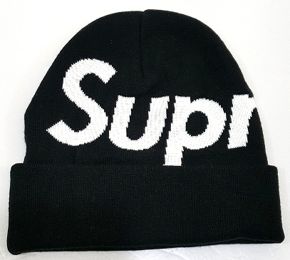 【中古】Supreme シュプリーム メンズ ビッグロゴニットキャップ  BIG LOGO BEANIE  ロゴ入り ブラック 黒【福山店】