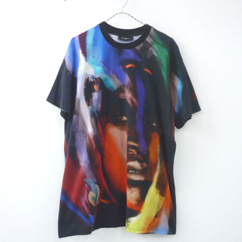 【中古】GIVENCHY /フェイスプリント ジバンシィ/ビッグTEE/14F 7315326/国内正規品/サイズ:XXS/カラー:マルチカラー/ハイブランド/プリント/油絵【アメ村店】