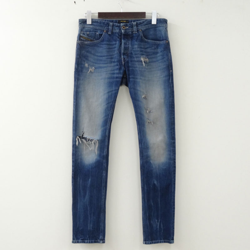 【中古】DIESEL/BLACK GOLD/ディーゼル/ブラック ゴールド/ダメージ加工パンツ/国内正規品/サイズ：30/カラー：インディゴブルー/インポート/スリム/ボトムス【山城店】