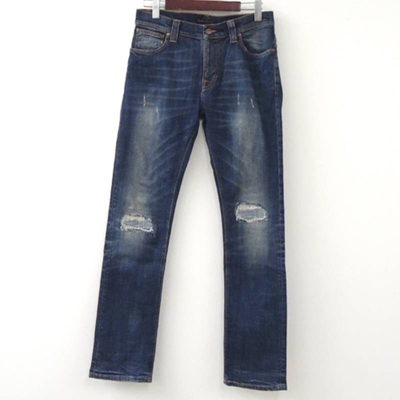 【中古】Nudie Jeans ヌーディージーンズ / THINFINN 国内正規品/サイズ：W32/カラー：インディゴ/ボトムス/リペア加工【山城店】