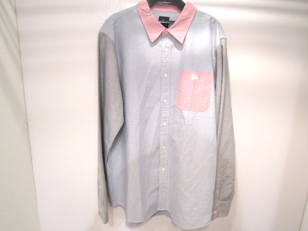 【中古】stussy/ステューシー 3 TONE OXFORD SHIRT 長袖シャツ 【福山店】