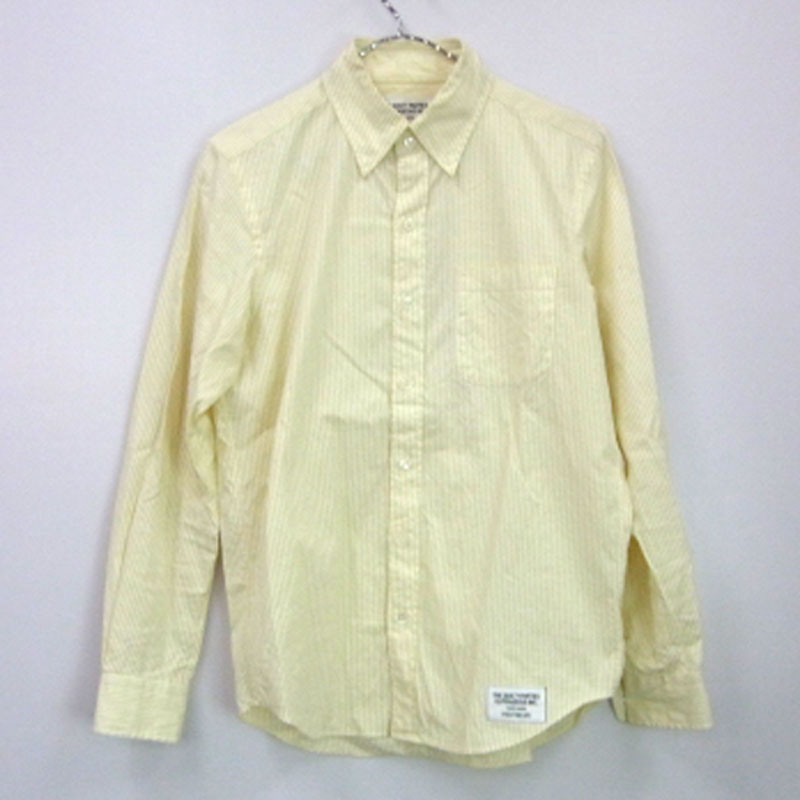 【中古】WACKO MARIA L/S SHIRT/ワコマリア 長袖 ストライプ シャツ ボタンダウン/12SS-STP-01/12SS/国内正規品/サイズ：S/カラー：イエロー/ルード/GUILTY PARIIES【山城店】