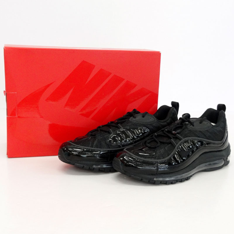 【中古】NIKE × Supreme AIR MAX 98 ナイキ×シュプリーム エアマックス/8449694-001/27ｃｍ/色：黒/ブラック/スニーカー/ストリート/スケーター/コラボ/靴/シューズ【山城店】