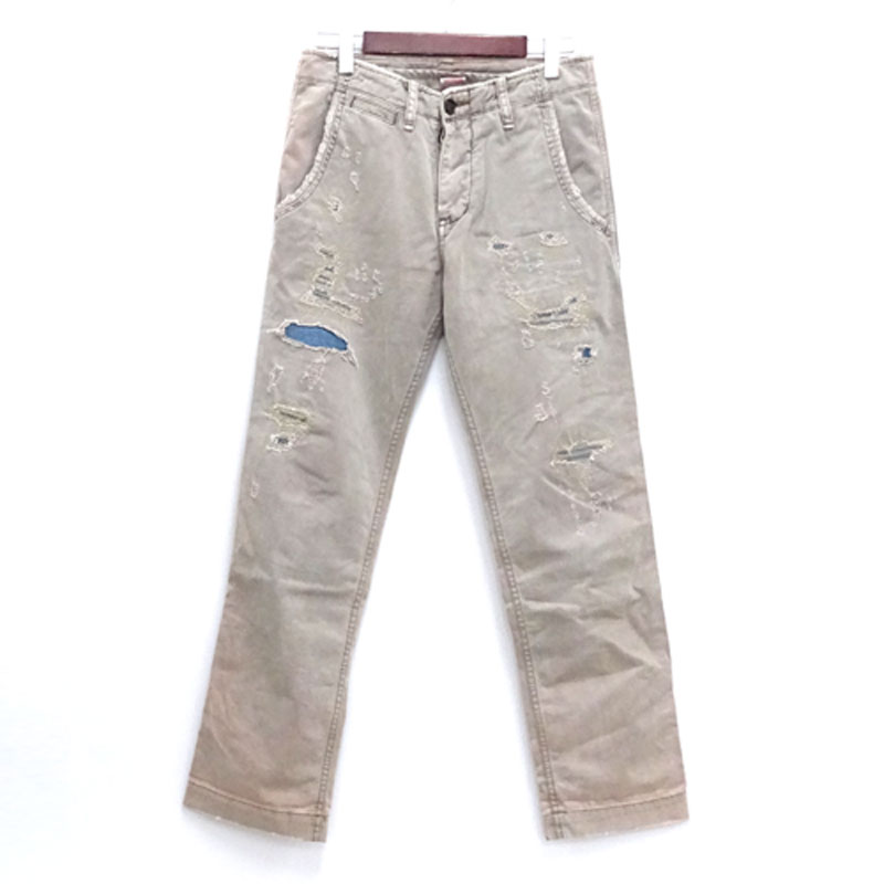 【中古】TRUE RELIGION トゥルー レリジョン/リメイク加工 パンツ/品番：MEGP10K32/国内正規品/サイズ：29/カラー：カーキ系/カラー：PT【山城店】