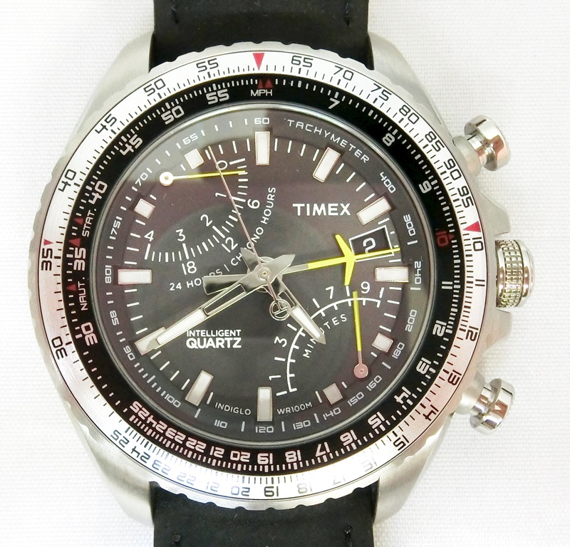 【中古】TIMEX intelligent Quartz  T2P101 フライバック クロノグラフ インテリジェントクオーツ タイメックス 腕時計【出雲店】