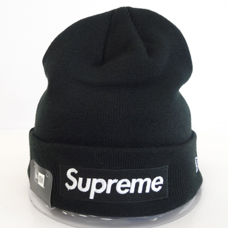 【中古】Supreme New Era BOX Logo Beanie / シュプリーム ニューエラ ボックスロゴ ビーニー 16AW/国内正規品/サイズ：F/カラー：ブラック/未使用品/キャップ/コラボ/ニット【山城店】