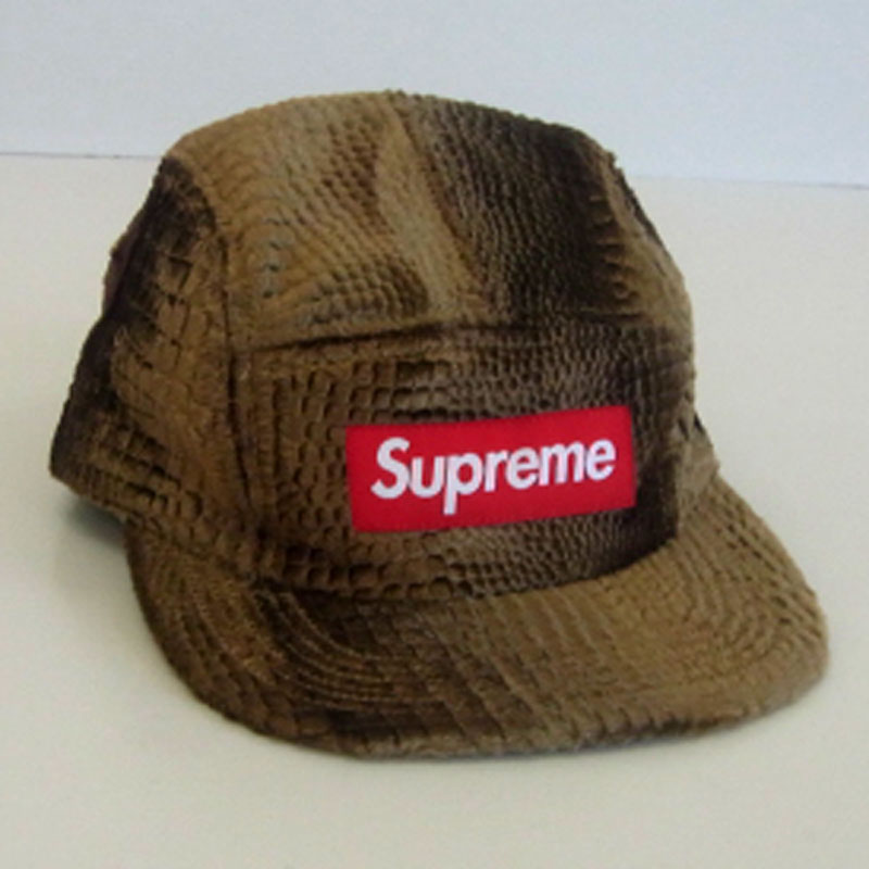 【中古】Supreme/Croc Embossed Velvet Camp Cap/シュプリーム/クロック エンボス ベルベット キャンプ キャップ/16AW/サイズ：Free/カラー：Tan/茶系/Box Logo/帽子/ボックスロゴ【山城店】