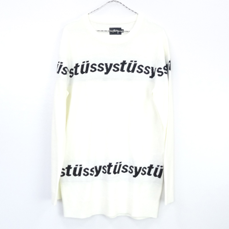 【中古】STUSSY(ステューシー) セーター サイズ：M/カラー：ホワイト/トップス/ロゴ【山城店】