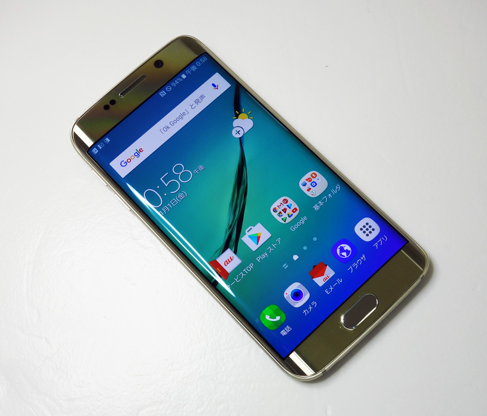 【中古】★au・残債なし！☆超美品です！★au Samsung Galaxy S6 edge SCV31 32GB Gold Platinum [163]【福山店】