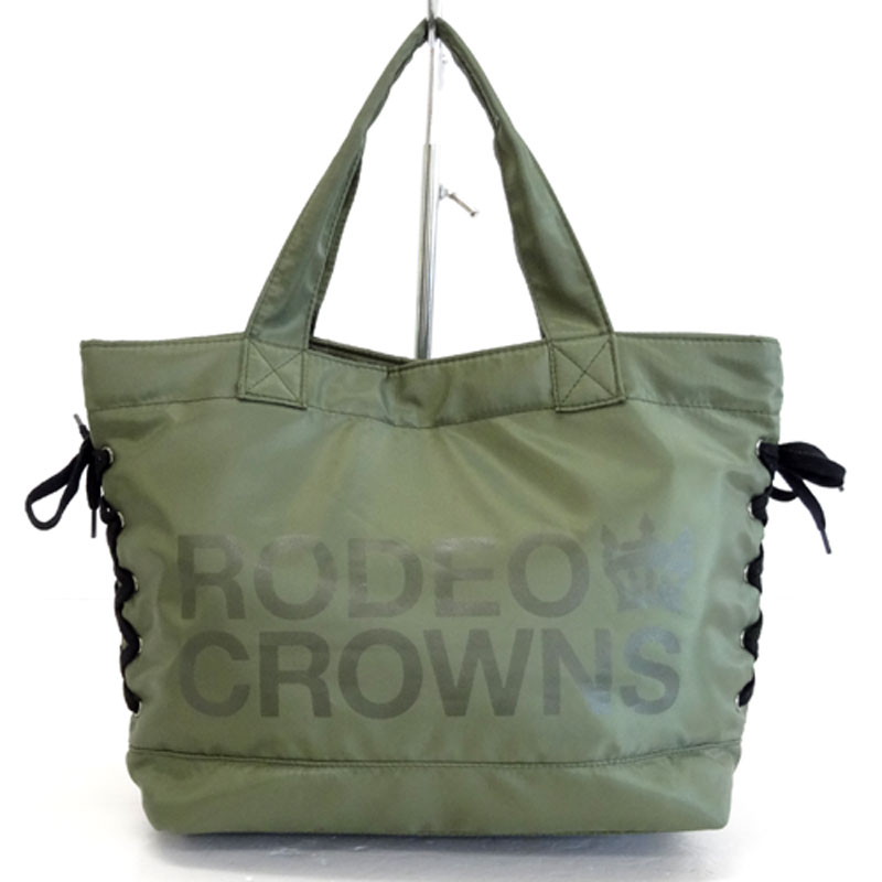 【中古】RODEO CROWNS ロデオ クラウンズ トート バッグ/サイズ：F/カラー：カーキ/ロデオクラウンズ/鞄【山城店】