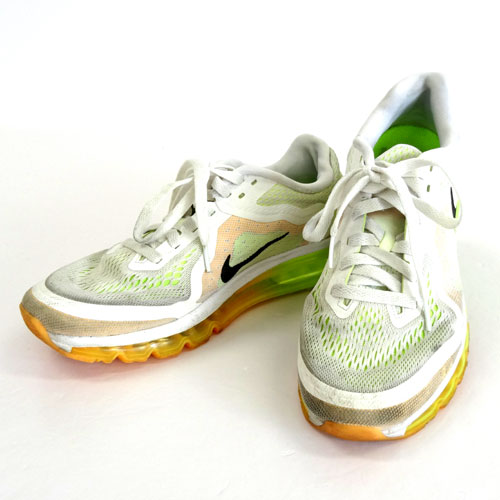 【中古】NIKE ナイキ AIR MAX 2014 エア マックス/品番：621077-101/27.0cm/カラー：ホワイト/イエロー/ランニング/軽量/スニーカー/クッション性/スウォッシュ/靴 シューズ【山城店】