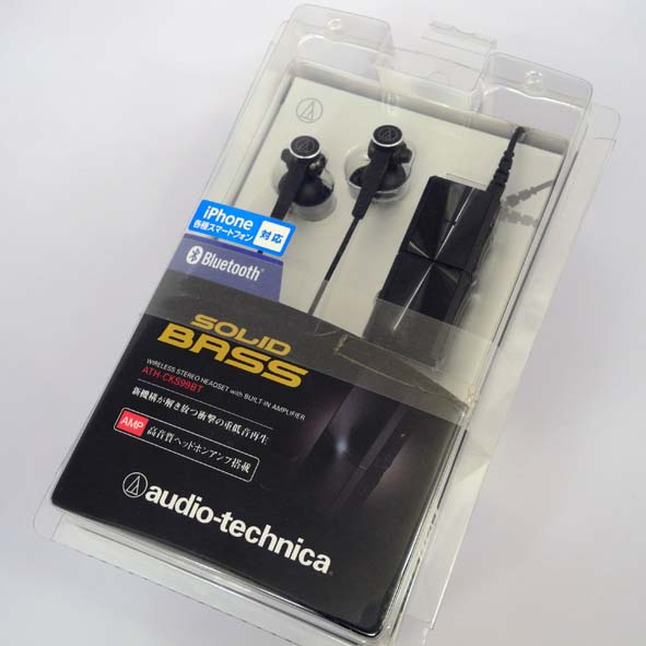 【中古】audio-technica SOLID BASS カナル型イヤホン  Bluetooth ヘッドホンアンプ内蔵 ワイヤレス ブラック ATH-CKS99BT【桜井店】