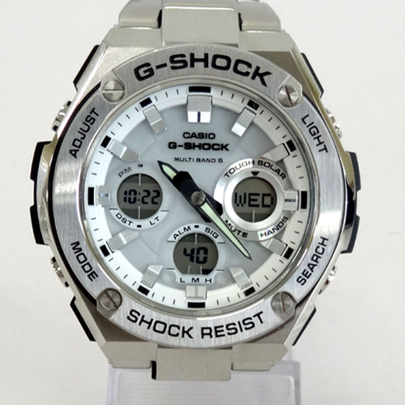 【中古】CASIO G-SHOCK G-STEEL(Gショック Gスチール) タフソーラー/品番：GST-W110D-7/カラー：SS ホワイト文字盤 《腕時計/ウォッチ》 【山城店】
