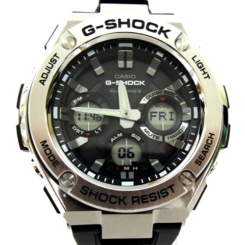 【中古】G-SHOCK ジーショック G-STEEL ソーラー電波 腕時計/品番：GST-W110-1/カラー：ブラック×シルバー《腕時計/ウォッチ》【山城店】