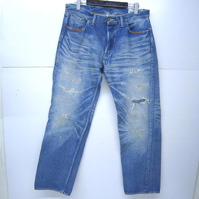 【中古】Stephen's Tailor by THOROUGHLY DENIM/ステファンズ テイラー by サーロリーデニム インディゴ系 クラッシュ加工 デニム パンツ コットン 【福山店】