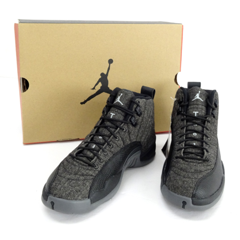 【中古】NIKE AIR JORDAN 12 RETRO WOOL / ナイキ エアジョーダン 12 レトロ ウール 品番：852627-003/27cm/国内正規品/カラー：DARK GREY/METALLIC SILVER マイケルジョーダン/バッシュ/未使用品/スニーカー/キックス/靴 シューズ【山城店】