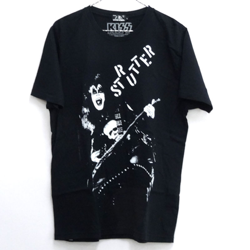 【中古】HYSTERIC GLAMOUR/KISS/STRUTTER pt T-SH/ヒステリックグラマー 半袖プリント Tシャツ/0253CT02/国内正規品/サイズ：L/カラー：黒・ブラック/ドメスティック/Tee/バンド【山城店】