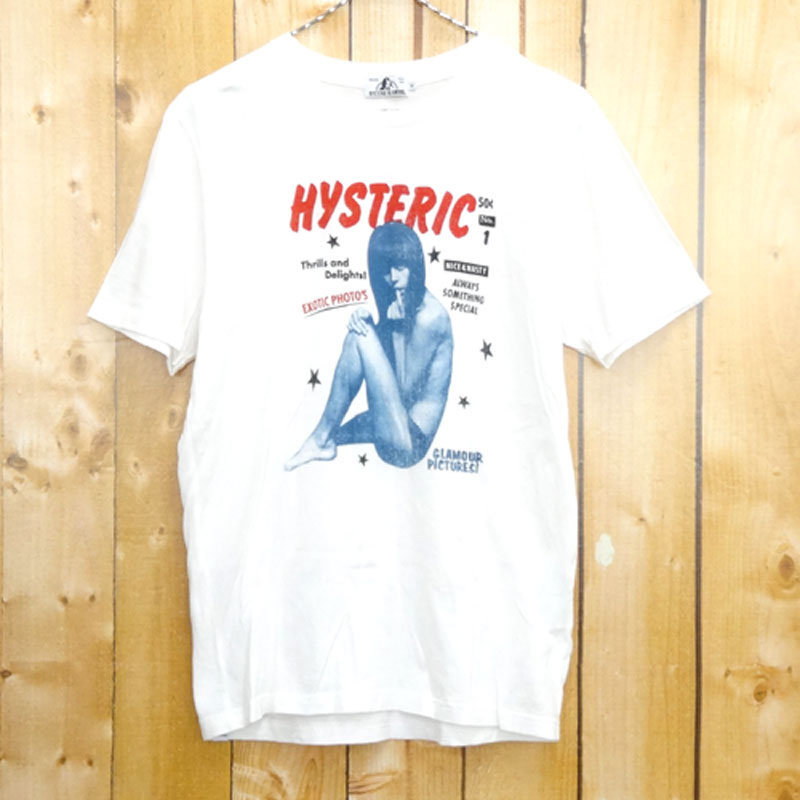 【中古】HYSTERIC GLAMOUR ヒステリックグラマー COVER GIRL 2 pt T-SH 半袖 プリントTシャツ/品番：0261CT10/16SS/国内正規品/サイズ：M/カラー：白/ホワイト系/ドメスティック/Tee/ガールズプリント【山城店】