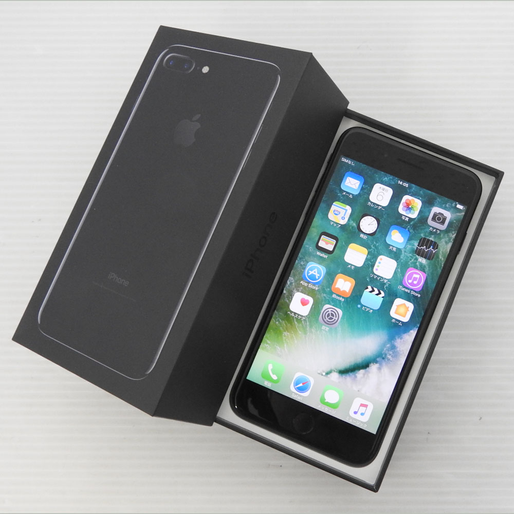 【中古】極上美品です!!Apple iPhone7 Plus 128GB MN6K2J/A Jet Black ジェットブラック 白ロム アイフォン アップル スマートフォン【米子店】