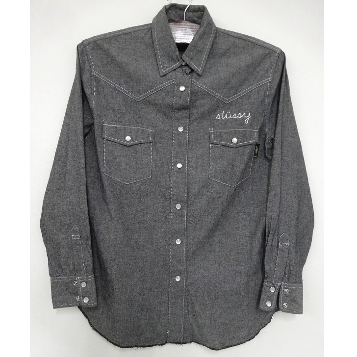 【中古】STUSSY/ステューシー 長袖シャツ グレー系/灰色系 SIZE:S/サイズ:S［121］【福山店】