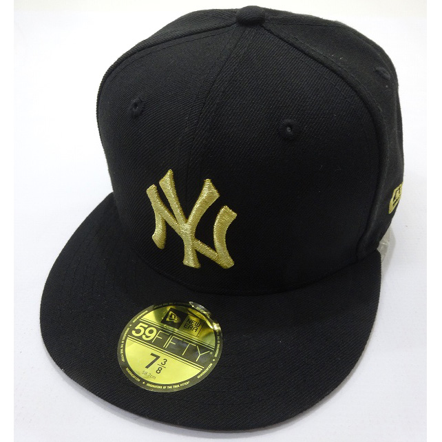 【中古】NEW ERA/ニューエラ 59FIFTY  ヤンキース ベースボールキャップ ブラック×ゴールド［121］【福山店】