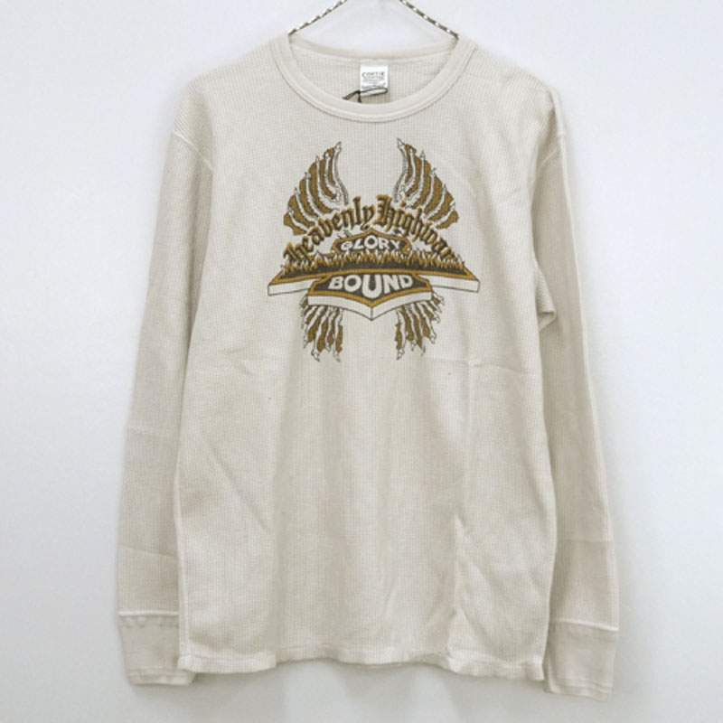 【中古】COOTIE クーティー サーマルTEE/サイズ：XL/カラー：アイボリー × マスタード/ルード/プリント/長袖【山城店】