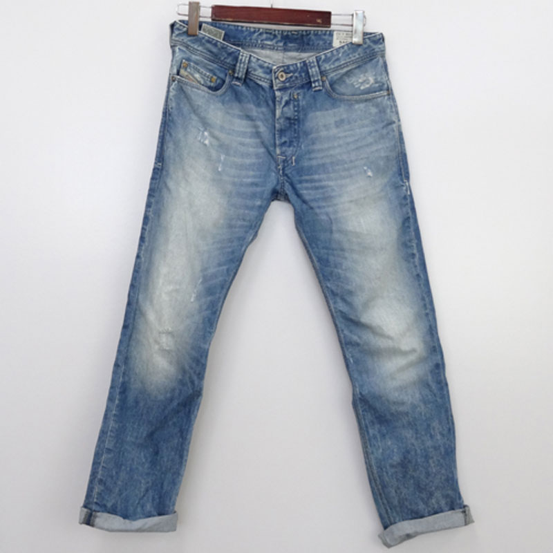 【中古】DIESEL ディーゼル SAFADO デニムパンツ/カラー：ブルー系/サイズ：W28/ダメージ加工/ボタンフライ【山城店】