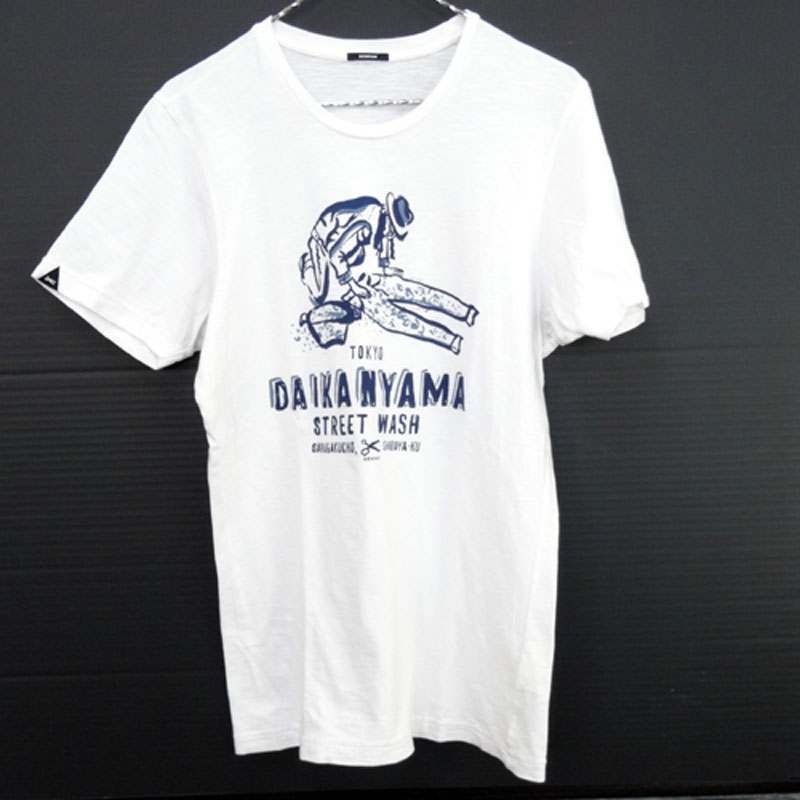 【中古】DENHAM デンハム/プリントTee/サイズ：S/カラー：ホワイト/半袖/コットン/セレクト 【山城店】