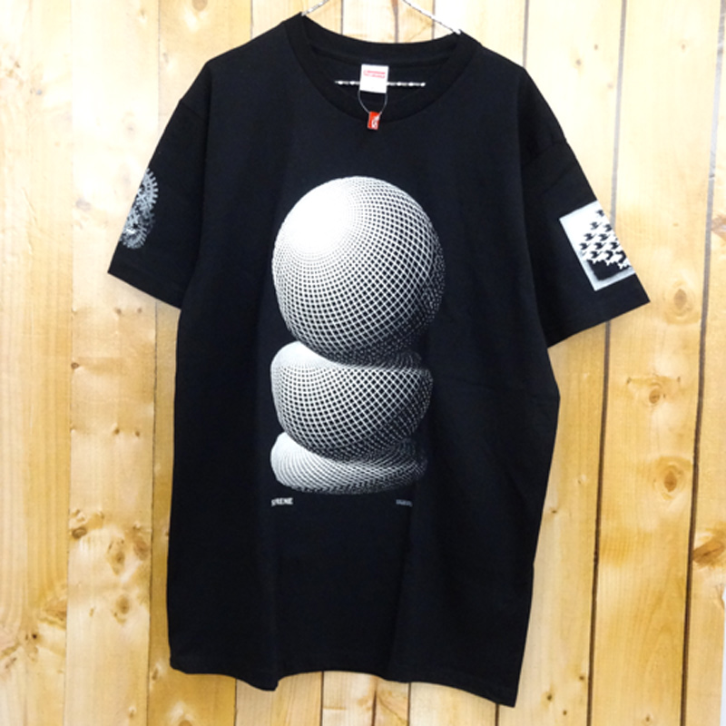 【中古】Supreme × M.C.Escher Three Spheres Tee / シュプリーム×エッシャー 半袖 Tシャツ 17SS/サイズ：XL/黒・ブラック/コラボ【山城店】