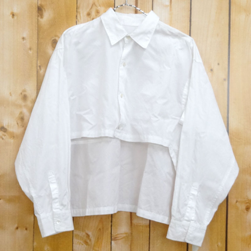 【中古】COMME des GARCONS コムデギャルソン エンビシャツ カラー：ホワイト/長袖/デザイン【山城店】