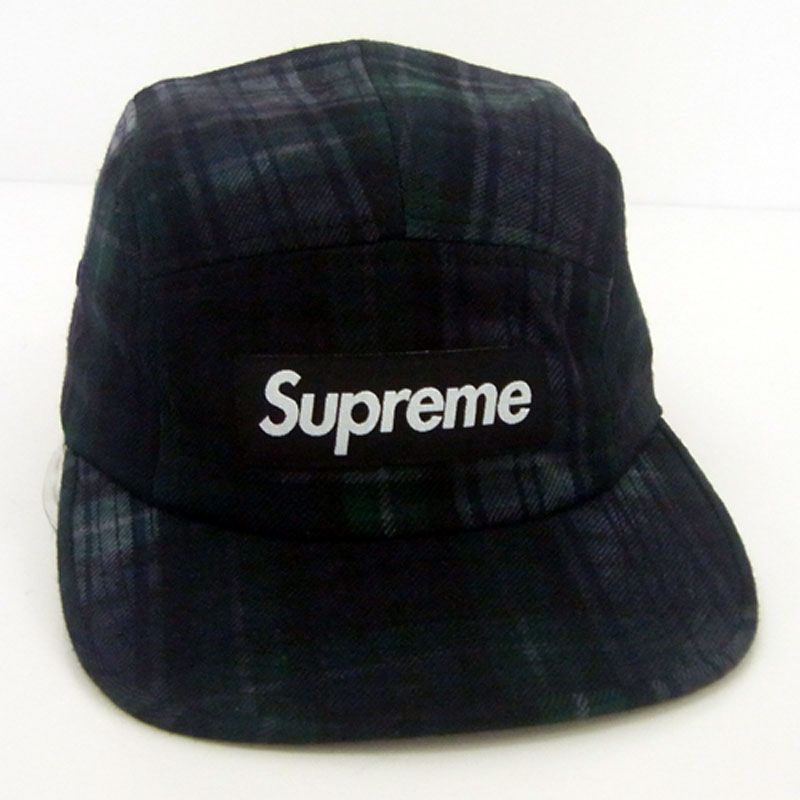 【中古】  Supreme/Plaid Camp Cap/シュプリーム/16AW/サイズ：Free/色：黒×緑/帽子/Box logo/ボックスロゴ/キャップ【山城店】
