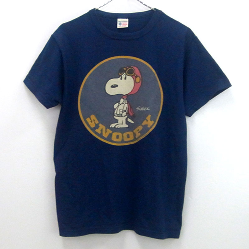 【中古】BUZZ RICKSON バズリクソンズ/半袖 プリント Tシャツ/サイズ：M/色：紺・ネイビー 系/アメカジ/スヌーピー/Tee【山城店】