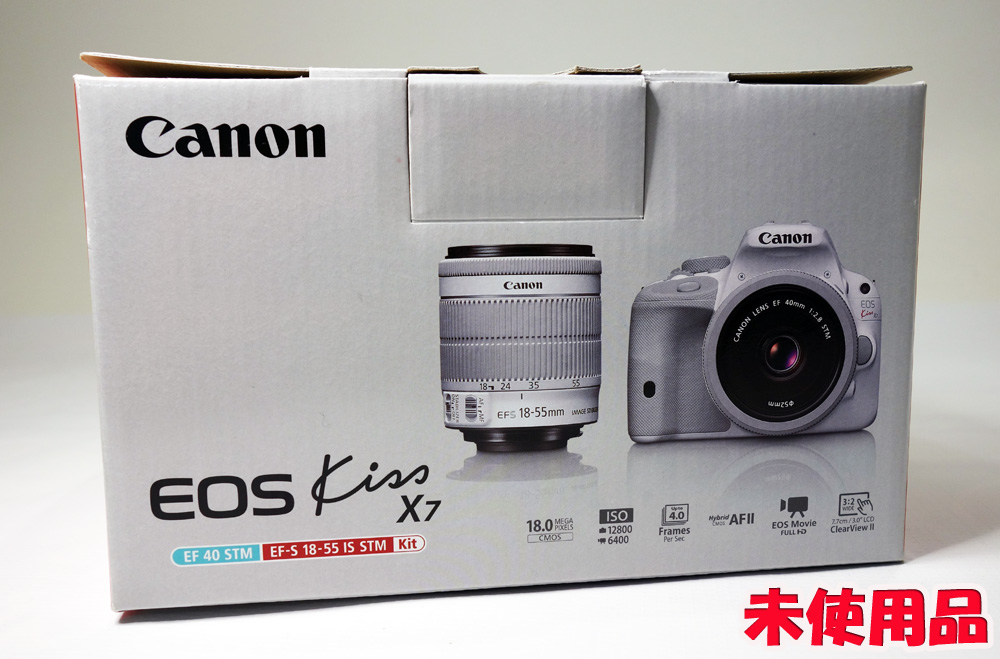 【中古】Canon デジタル一眼レフカメラ EOS Kiss X7 ダブルレンズキット2 KISSX7WH-WLK2 ホワイト [171]【福山店】